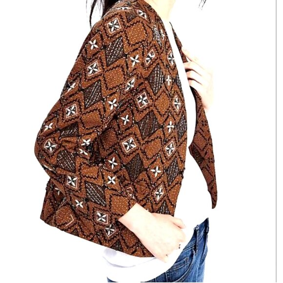 NEW! Banana Republic Heritage Collection Beaded Open Front Blazer Jacket SZ 0 - Picture 4 of 12